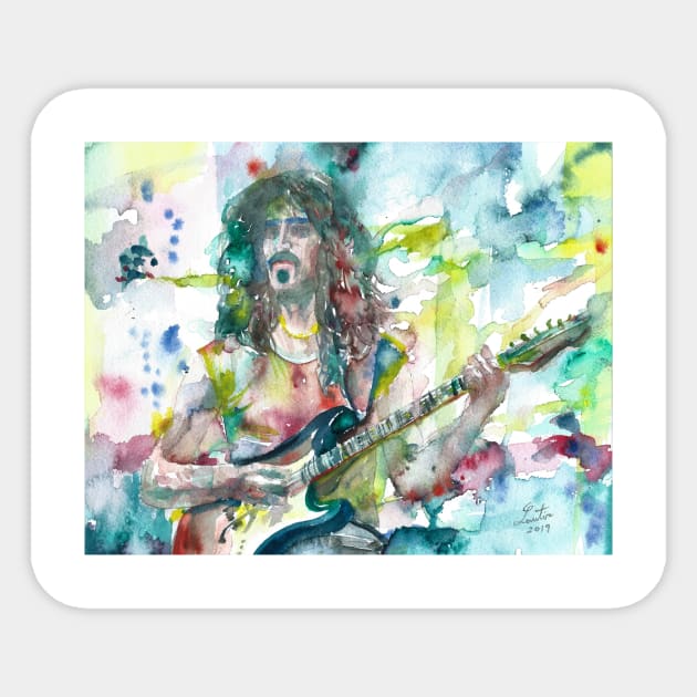 FRANK ZAPPA watercolor portrait .7 Sticker by lautir